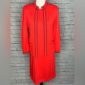 Vintage knit red secretary dress with blazer 1960’s